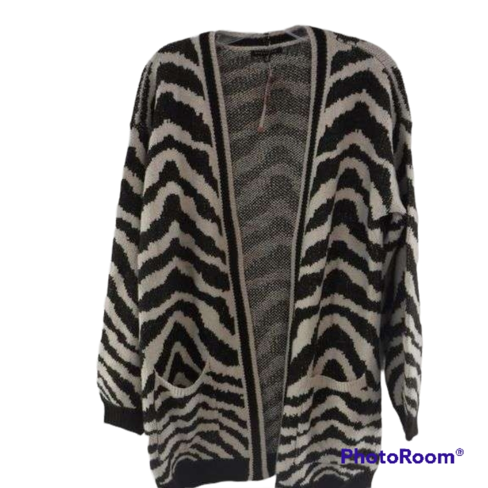 NWT Staccato Zebra Print Sweater Cardigan sz M